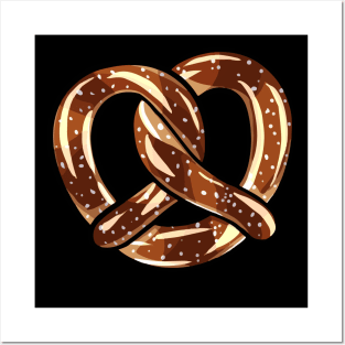 cute pretzel digital illustration Posters and Art